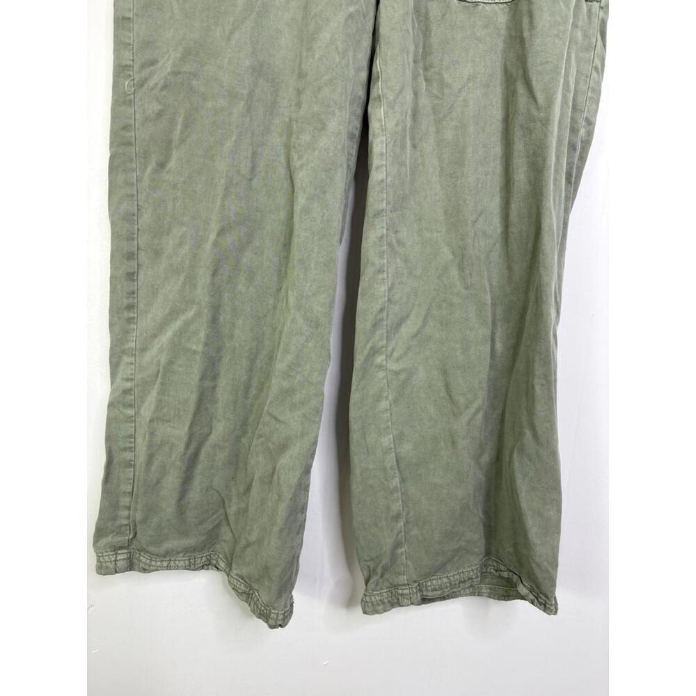 American Eagle Pants Womens 10 Skater Olive Green Wide Leg Baggy Cargo High Rise - Picture 6 of 10
